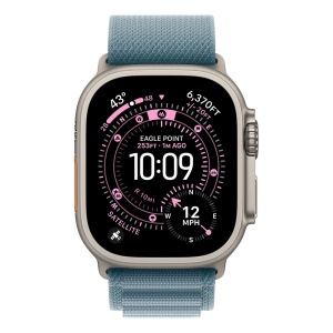 Apple Watch Ultra 3 Cellular 49mm Natural Titanium Case with Light Blue Alpine Loop - Medium - Img 2