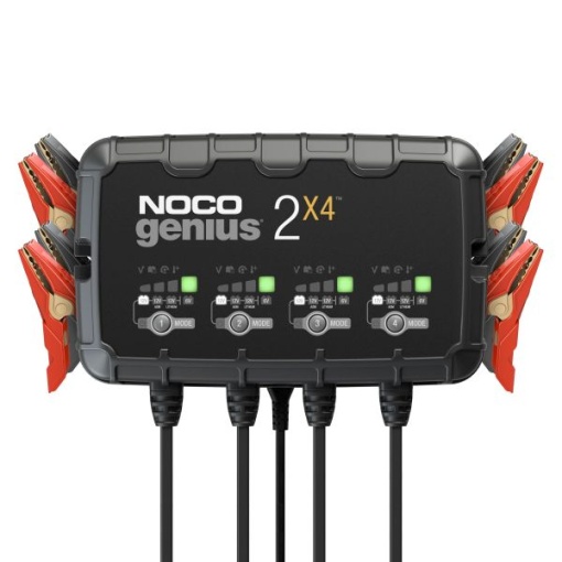Aparat incarcat baterii auto GENIUS2X4, voltaj incarcare: 6/12 V NOCO, curent incarcare: 2A, alimentare: 120/240V, tip baterie: AGM/EFB/GEL/Li-Ion/MF/WET