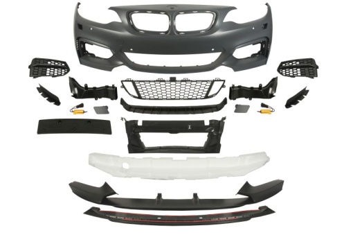 Bara Fata, M PERFORMANCE, complet, cu gauri spalator faruri, cu gauri senzorii parcare, grunduit potrivit BMW 2 F22, F87, 2 F23 10.13-06.16