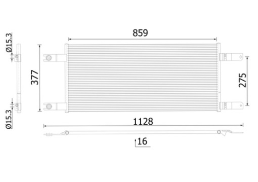 Condensator climatizare 377x859x16 potrivit SCANIA G II, P II, R II, S 09.16-
