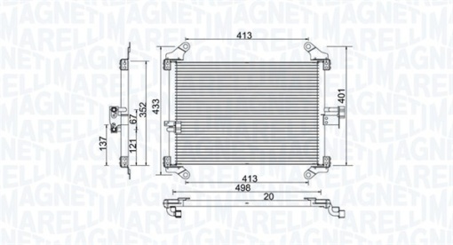 Condensator climatizare potrivit CITROEN JUMPER I; FIAT DUCATO; PEUGEOT BOXER 1.9D-2.8D 02.94-