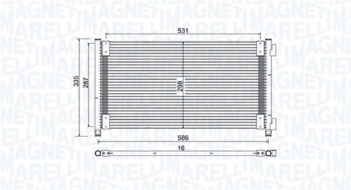 Condensator climatizare potrivit FIAT PUNTO, PUNTO/HATCHBACK 1.2 09.99-12.10 - Img 1