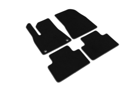 Covoras podea cauciuc CUSTO POL Velours, 4 buc, fata/spate, set, culoare negru, potrivit TESLA MODEL 3 01.17-