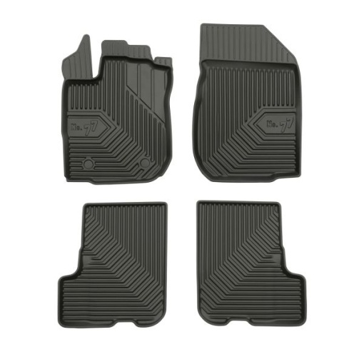 Covoras podea cauciuc FROGUM TPE, 4 buc. (lipici) No. 77, fata/spate, set, culoare negru, potrivit DACIA SANDERO II; RENAULT SANDERO/STEPWAY II 10.12-, Hatchback, versiune: Standard