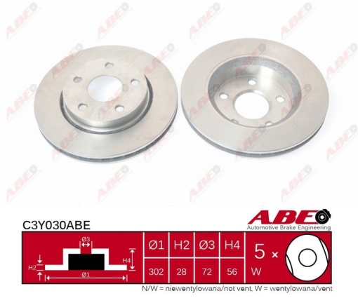 Disc frana Fata Dreapta/Stanga potrivit JEEP WRANGLER III 2.8D-4.0 01.06-