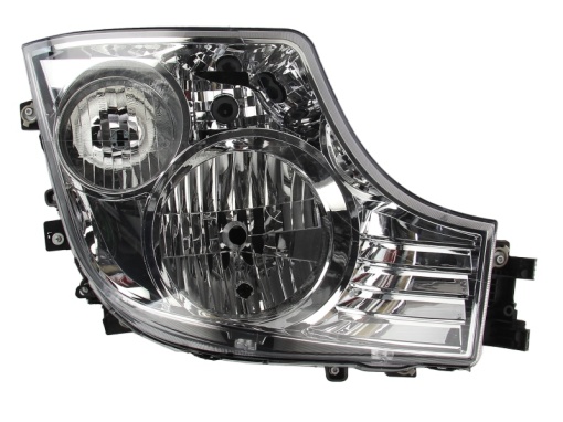 Far dreapta (H1/H7/PY21W/W5W, manual, fara motor, culoare insert: crom platinat, culoare semnalizator: galben) potrivit MERCEDES ACTROS MP4 / MP5 07.11-