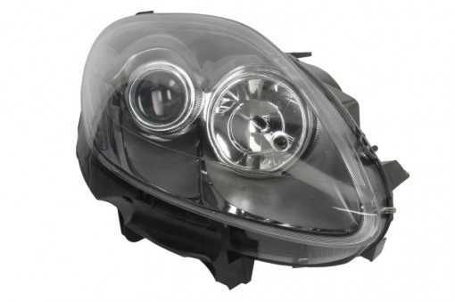Far Dreapta (H1/PY24W/W5W, electric, cu motor, rama neagra, culoare insertie: gri) potrivit FIAT BRAVO II 03.10-07.14