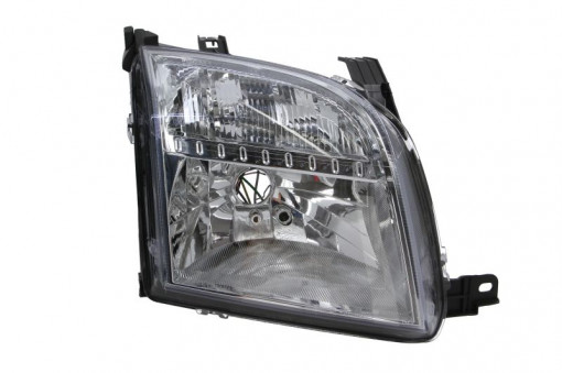 Far Dreapta (H4, electric, cu motor, culoare insertie: cromat, culoare semnalizator: alb) potrivit FORD FUSION