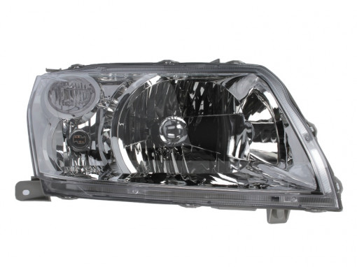 Far Dreapta (H4, electric, fara motoras, culoare insertie: cromat, culoare semnalizator: transparent) potrivit SUZUKI GRAND VITARA II 01.05-