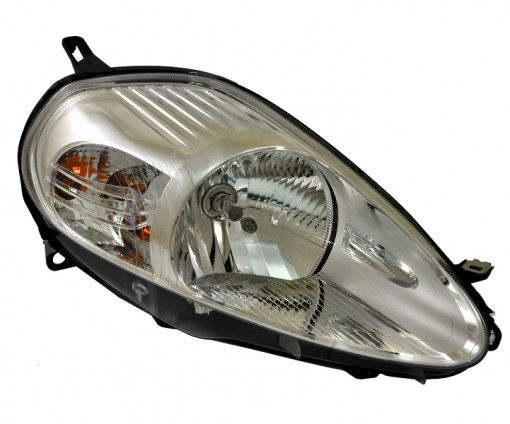 Far Dreapta (halogen, H4/W5W, electric, cu motor, culoare insertie: cromat, culoare semnalizator: transparent) potrivit ABARTH GRANDE PUNTO, PUNTO EVO; FIAT GRANDE PUNTO -02.12