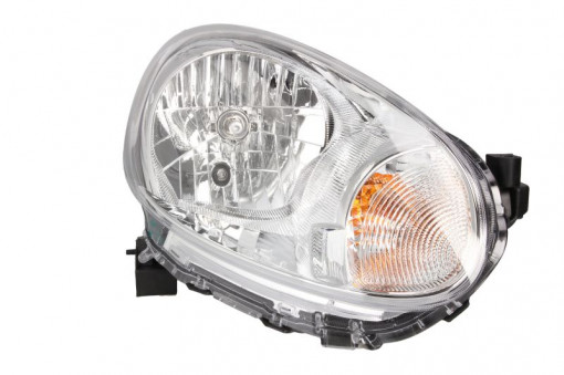 Far Dreapta (halogen, H4/W5W, electric, fara motoras, culoare semnalizator: portocaliu) potrivit NISSAN MICRA IV -09.13