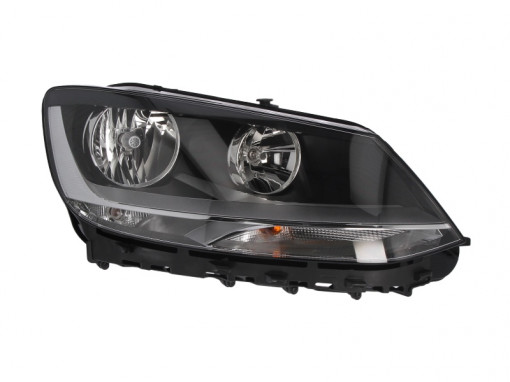 Far Dreapta (halogen, H7/H7/P21W/PY21W/W5W, electric, cu motor, bec, culoare insertie: negru) potrivit VW SHARAN