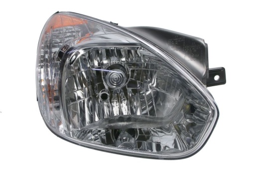Far fata Dreapta (H4/PY21W/W5W, manual, fara motoras, culoare insert: cromat, culoare semnalizator: galben) potrivit HYUNDAI ACCENT III