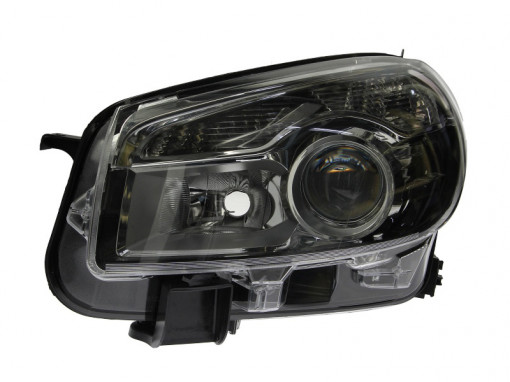 Far stanga (H7, reglaj electric, fundal negru/insertii crom) NISSAN QASHQAI I