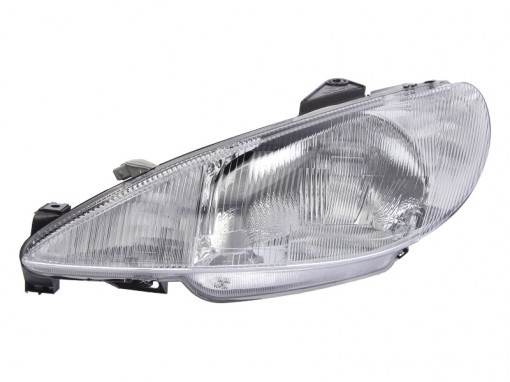 Far Stanga (halogen, H4, electric, fara motoras, culoare semnalizator: transparent) potrivit PEUGEOT 206 -02.03 - Img 1