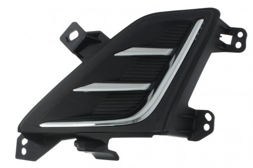 Grila bara fata stanga cu dunga crom, plastic, negru potrivit FORD FOCUS IV 04.18-09.21