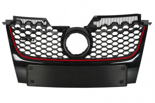 Grila radiator (GTI, negru/rosu) potrivit VW GOLF V 1.4-3.2 10.03-07.09 -02.09