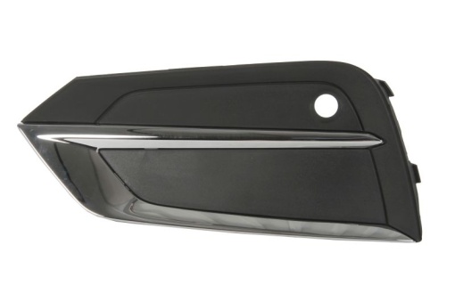 Grila ventilatie bara fata stanga (cu dungă acoperită cu crom, cu orificii senzor parcare, plastic, negru/crom) potrivit VOLVO XC60 II 03.17-