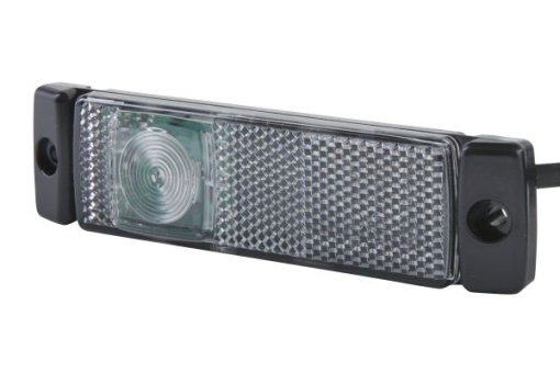 Lumina delimitare stanga/dreapta, alb, LED, inaltime 16mm; latime 130mm; adancime 32mm, surub/fixare orizontala/fixare verticala, lungime cablu 500mm, 12V (IP6K9K) - Img 1