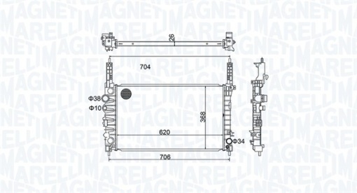 Radiator motor potrivit CHEVROLET TRAX; OPEL MOKKA / MOKKA X 1.4/1.4LPG
