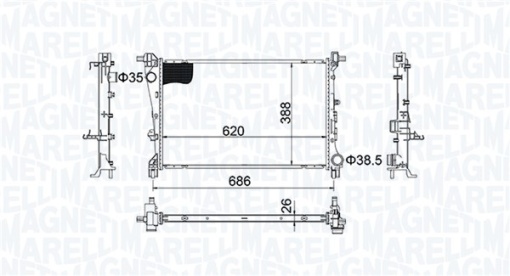 Radiator racire motor potrivit FIAT TIPO 1.3D-1.6D 10.15-