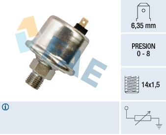 Senzor presiune ulei (0-8bar; 1 pin; negru) potrivit ALFA ROMEO 33; FIAT 131, 132; FSO POLONEZ I; LADA NIVA; LANCIA BETA; SEAT 124, FURA 0.9-2.0 01.70-03.95