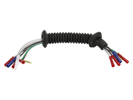 Set cabluri Cu furtun lichid de spalare parbriz; haion(250mm, numar pini: 5, cu capac; cu furtun, Stanga) potrivit VW POLO 1.4-1.9D 05.97-09.01
