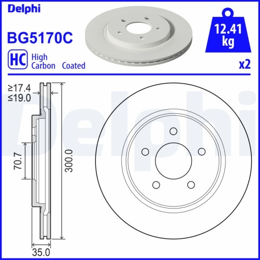 Set discuri frana (2 buc.) Spate Dreapta/Stanga potrivit FORD USA MUSTANG 3.7-5.0 12.04-