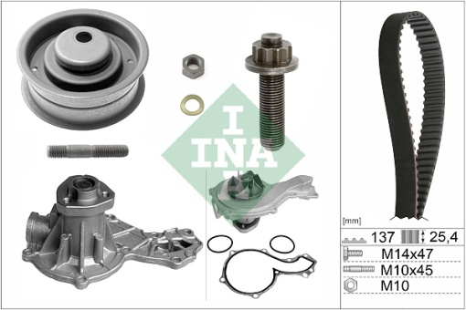 Set pompa apa + curea dintata potrivit AUDI 80 B3, 80 B4; SEAT CORDOBA, CORDOBA VARIO, IBIZA II, TOLEDO I; VW GOLF III, PASSAT B3/B4, TRANSPORTER T4, VENTO 1.9D 05.89-04.03