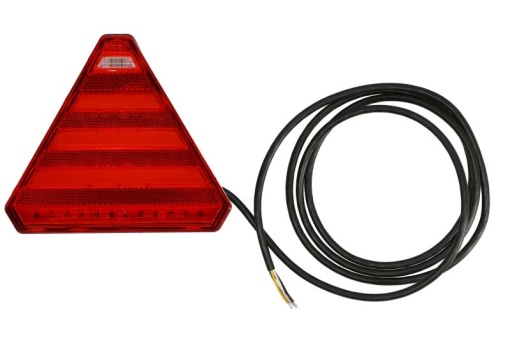 Stop spate dreapta (LED, 12/24V, cu intermitent, cu lumina de ceata, cu lumina stop, lumini parcare, cu lumina placuta inmatriculare, reflector triunghiular, lungimea cablu : 0,2m, 163x143x75mm)