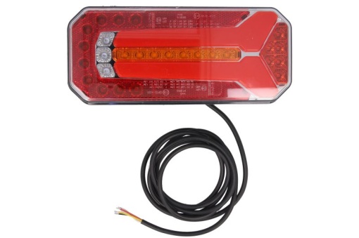 Stop spate dreapta (LED, 12/24V, cu intermitent, cu lumina stop, lumini parcare, cu lumina placuta inmatriculare, reflector, indicator dinamic)