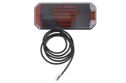 Stop spate stanga (LED, 12/24V, cu intermitent, cu far ceață, lumina de marșarier, cu stop, lumină de parcare, cu iluminare placuta, reflector, indicator dinamic, lungime cablu: 2m)