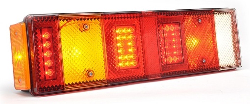 Stop spate stanga (LED, 24V, cu intermitent, cu lumina de ceata, lumina de marșarier, cu lumina stop, lumini parcare, cu lumina placuta inmatriculare, reflector, lumina laterala, conector: Bayonet 8PIN)