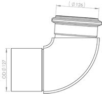 Teava esapament (diametru:126mm/127mm, lungime:265mm) potrivit VOLVO