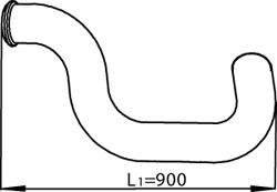 Teava esapament (diametru:127mm, lungime:905mm) EURO 5 potrivit VOLVO FH, FH12, FH16, FM, FM10, FM12, FM7, FM9 D10A320-D9B380 08.93- - Img 1