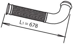 Teava esapament (lungime:678/740mm) potrivit RVI KERAX dCi11-270-dCi11G 01.01-