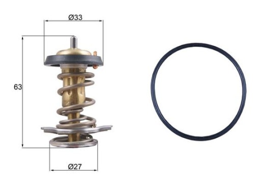 Termostat lichid racire (82°C, cartus) potrivit IVECO DAILY III, DAILY IV, DAILY V, DAILY VI; FIAT DUCATO 2.3D/3.0CNG/3.0D 12.01-
