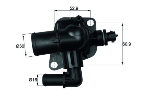 Termostat lichid racire (88°C, in carcasa) potrivit ALFA ROMEO MITO; CHEVROLET AVEO; CITROEN NEMO, NEMO/MINIVAN; FIAT 500, 500 C, DOBLO, DOBLO CARGO, FIORINO, FIORINO/MINIVAN 1.2-1.6D 09.03-