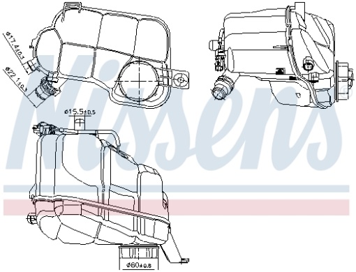 Vas expansiune (cu senzor nivel) potrivit VOLVO S60 II, S80 II, V60 I, V70 III, XC60 I, XC70 II 03.06-12.18