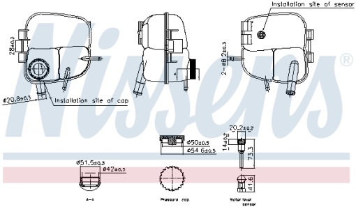 Vas expansiune racire (cu senzor nivel) potrivit OPEL ASTRA G, ASTRA G/KOMBI, ASTRA H, ASTRA H CLASSIC, ASTRA H GTC, ASTRA H/KOMBI, ZAFIRA A 02.98-