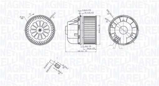 Ventilator habitaclu potrivit FORD C-MAX II, FOCUS III, FOCUS III/HATCHBACK, FOCUS III/KOMBI, FOCUS IV, GRAND C-MAX, KUGA II, TOURNEO CONNECT V408 NADWOZIE WIELKO, TRANSIT CONNECT 1.0-Electric 04.10-