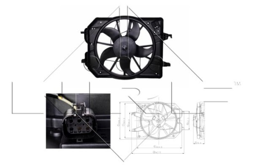 Ventilator radiator (cu carcasa) potrivit FORD FOCUS I, FOCUS I/KOMBI 1.4/1.6/1.6ALK 10.98-03.05