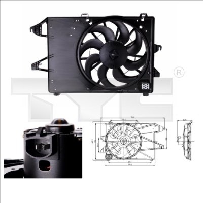Ventilator radiator (cu carcasa) potrivit FORD MONDEO I 1.6-2.5 02.93-08.96 - Img 1
