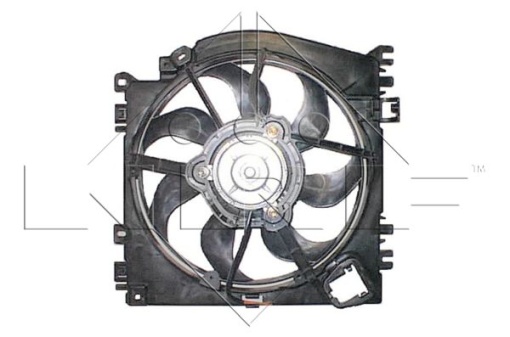 Ventilator radiator (cu carcasa) potrivit NISSAN MICRA C+C III, MICRA III, NOTE; RENAULT CLIO III, CLIO III/HATCHBACK, MODUS, TWINGO II, WIND 1.2-1.6 01.03-