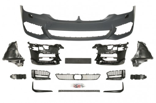 Bara fata cu montare radar, pachet M, cu grile, cu locas lampa ceata, cu locas spalator faruri, grunduit potrivit BMW 5 G30, F90, 5 G31 02.17-04.20
