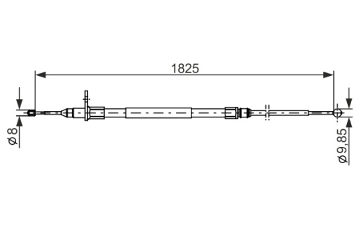 Cablu frana mana Spate Dreapta (1825mm/1200mm) potrivit LAND ROVER RANGE ROVER III 3.0D/4.4 03.02-08.12