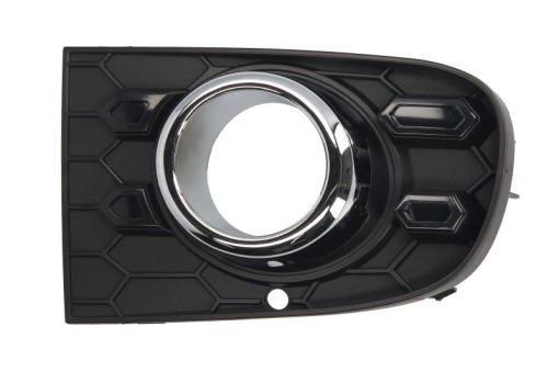 Capac bara fata Stanga cu cadru, cu locas lampa ceata, crom/negru potrivit ABARTH 500 / 595 / 695, 500C / 595C / 695C; FIAT 500 05.16- 07.15-
