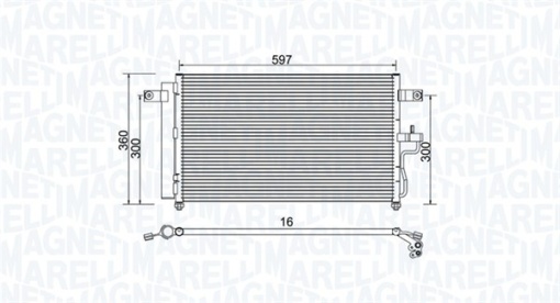 Condensator climatizare (cu uscator) potrivit HYUNDAI ACCENT II 1.3/1.5/1.6 09.99-11.05