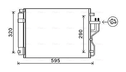 Condensator climatizare (cu uscator) potrivit HYUNDAI IX35; KIA SPORTAGE III 1.7D/2.0D 08.09-12.15