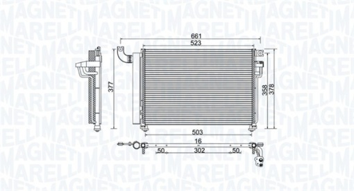 Condensator climatizare (cu uscator) potrivit KIA RIO II 1.5D 03.05-12.11